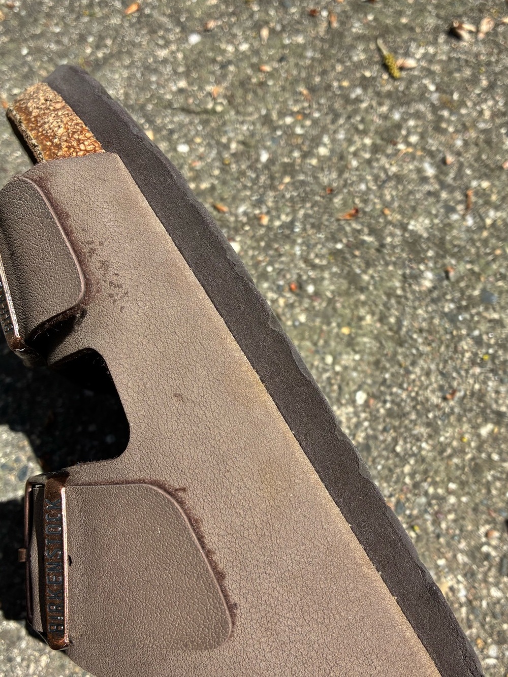 Birkenstock | Womens Brown Slide Sandals - Picture 9 of 14